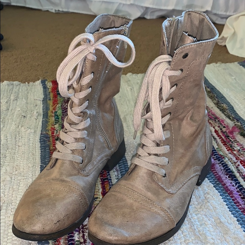 Cream boots